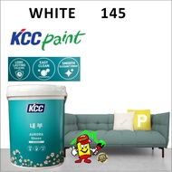 WHITE 145 ( 5L ) AURORA SHEEN KCC PAINT INTERIOR LONG LASTING EASY CLEAN SMOOTH ELEGANT FINISH