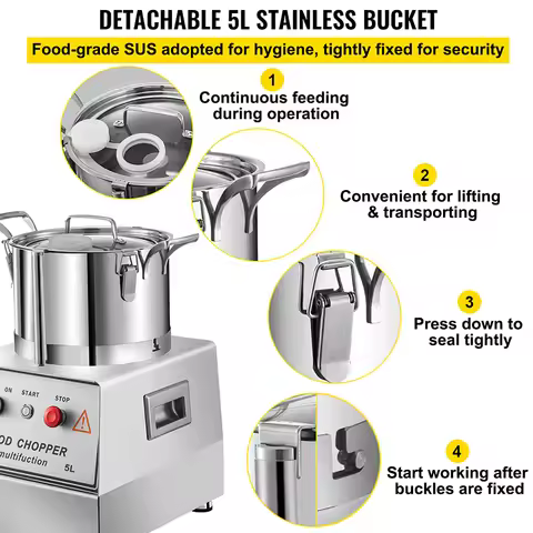 5L 10L 15L 7L Food Processor Stainless Steel Multifunction Vegetable Chopper Grinder Home Electric M