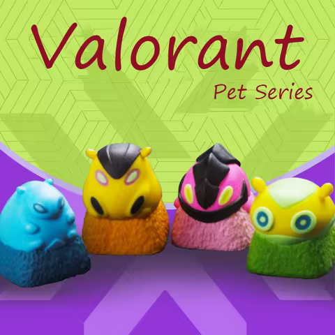 Valorant themed keycaps anime peripheral keyboard modification parts resin material manual polishing