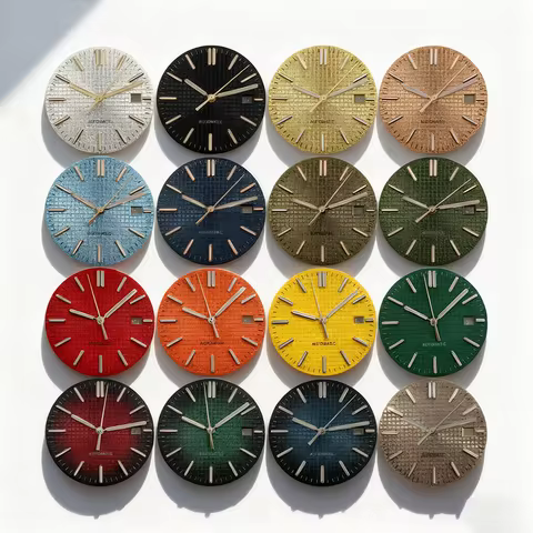 31.8mm No logo Tapisserie Pattern Watch Dial Waffle Texture For Royal Oak Seiko NH35 Movement watche