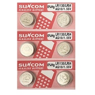 [SG] [6 Pieces] SUNCOM AG10 SR1130SW LR1130 389 Alkaline Button Battery