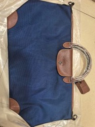 Longchamp 藍色尼龍啡皮邊旅行袋