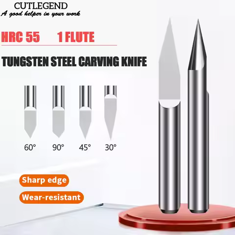 20/30/45/60/90/120 Degree CNC Router Bit 3.175/4/6mm Shank Tungsten Steel V Shape Engraving Bits All