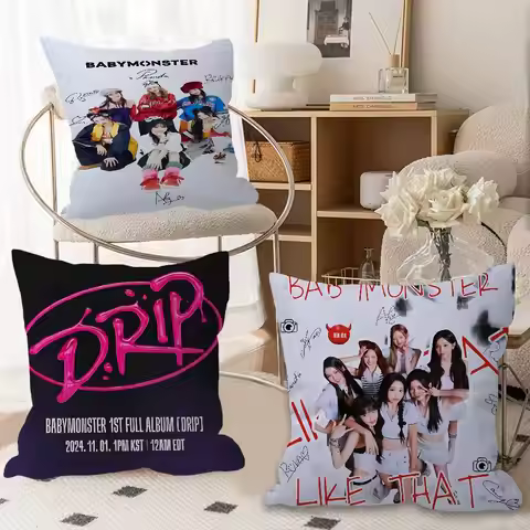 D-DRIP-P BabyMonsters Pillow Gift Home Office Decoration Bedroom Sofa Car Cushion Cover case 45x45