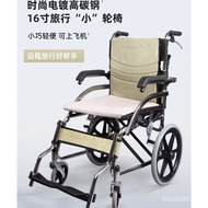 Wheelchair Small Hand Push Support Frame Scooter Disabled Car Thickened Aluminum Alloy Lightweight Elderly Wheelchair Double Foldable