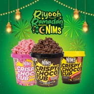 [2 TUB + FREE 1 CUP] NIMS Crispy Chocotub Mini Series 140g – Cereal Rangup Coklat / Snack Sedap / Re
