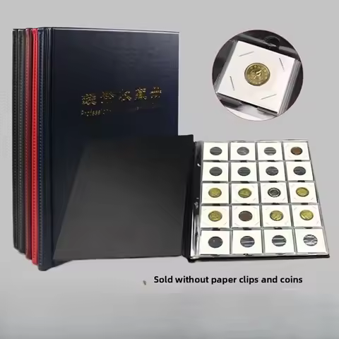 200 Pockets Coin Binder Sheets with Coin Album Collection Book Euro for 2" x 2" Cardboard Holders Co
