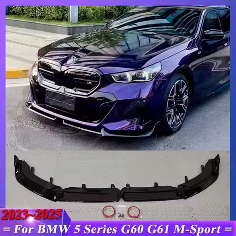 For BMW G60 G61 520d 520i 530e 550e i5 M60 M-Sport 2023-2025+ ABS Car Front Bumper Lip Spoiler Split
