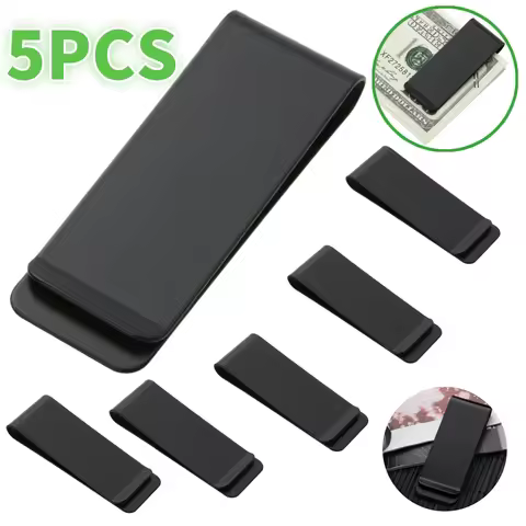 1-5PCS Stainless Steel Slim Pocket Men Design Money Clip Wallet Cash ID Credit Card Business Dollar 