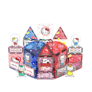 Picasso Tiles 41 Pc Hello Kitty Magnetic Tiles Building  Set ของเล่นสำหรับฝึกสมองแบบตัวต่อทำด้วยพลาส