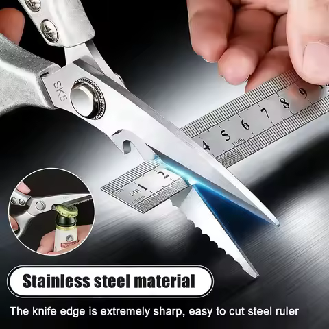Professional Heavy-Duty Kitchen Shears - SK5 Steel Scissors Engineered for Tough Ingredients Like Ch