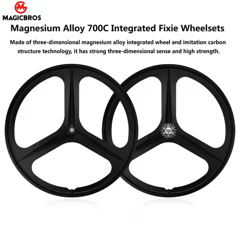 MAGICBROS Bicycle Wheel 700C V Brake Magnesium Alloy 3 Spokes Single Speed Wheel Fixie Track Bike Tr