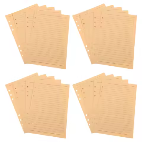 80 Sheets Paper Notebook Refill Brown Lined Filler Spiral Bound Inserts for Binder Paper College Stu