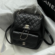 Chanel 24p duma黑金牛皮後背雙肩包 9新全配🈶購證🉑送禮