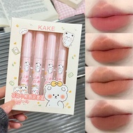 KAKE ลิปกลอสลิปเคลือบริมฝีปากอกไม้กำมะหยี่สีติดทนนานแต่งหน้าคงทนลิปทิ้น