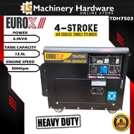 EUROX 6.3Kva Diesel Silent Generator TDH7503 - Battery Start - 6 Months Local Warranty