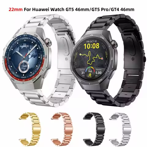22mm Stainless Steel Strap For Huawei Watch GT5 GT 5 Pro 46mm Smartwatch For Huawei Watch GT4 GT3 GT
