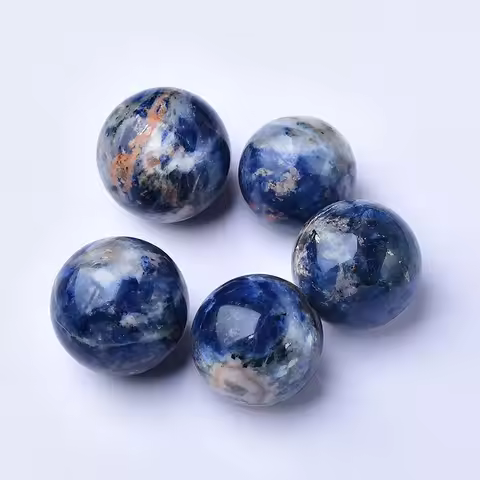 1PC Natural Sodalite Ball Polished Globe Massaging Ball Reiki Healing Stone Home Decoration Exquisit