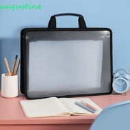 AUGUSTINE Students Portable Bag, Zipper Bags Large Capacity Transparent A4 Handbag, Durable Thickene