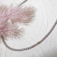 稀有純14k金氣質淺灰小圓珍珠k金珠短鍊預定款