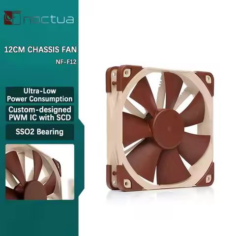 Noctua NF-F12 Computer case cooling fan，120mm PWM Damping Quiet Radiator For Desktop case CPU air co