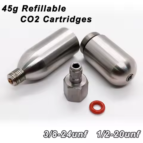 High Pressure Rechargeable co2 Cartridge 45g Co2 Capsule for Kayak Life Jacket Inflatable Vest Saves