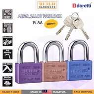 DORETTI Kunci Mangga Aloi Aero Anti-Potong Aero Alloy Padlock Anticut PL88 50mm Gold/Purple/Blue 合金防