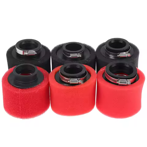 Black and Red Straight Neck Foam Air Filter 30mm 39mm 40mm 42mm 46mm 50mm Sponge Cleaner Moped Scoot