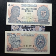 Uang Kertas Kuno Indonesia 2 1/2 Rupiah Seri Jendral Soedirman th 1968