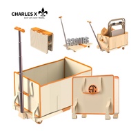 Foldable Wagon Cart with Storage Bag & Crate - Lightweight Portable for Shopping, Camping, Beach