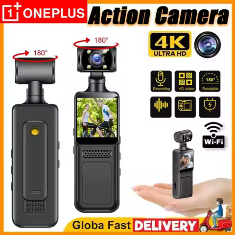 OnePlus 4K Ultra HD Action Mini Camera 180 Rotatable Vlog WiFi Lens Sports Camera Infrared Night Vis