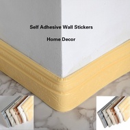 3D Waterproof Self-adhesive Foam Baseboard Wall Stickers, Embossed Waistline Floor Corner Line Skirt