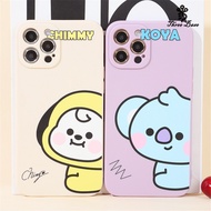 Phone case For iPhone12 Fashion BTS Bangtan Boys Cute Cartoon BT Baby TATA 21 KOYA RJ MANG CHIMMY SHOOKY Case 7Plus 8plus X XS XR XSMax 11Pro max 11 12 mini Casing Simple Case Soft Emboss Full Protective Anti Shock Drop Proof Cover