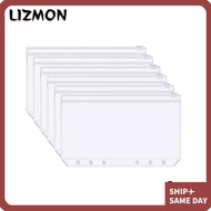 LIZMON 6Pcs Zipper Binder Pouches, Transparent PVC 6-Hole Binder Pockets,  A6 Waterproof Receipt Bag