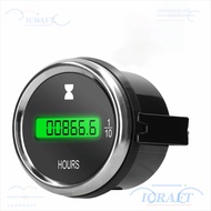 CRAFTMX Engine Hour Meter, 52mm Diameter Digital Counter Hour Meter Gauge, Durable 12V 24V DC Digita
