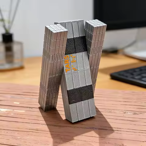 Interstellar Tars Robot Model 3D Printed Metallic Finish Collectible Durable Plastic SciFi Desk Deco