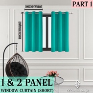 [ LC Curtain Design ] SHORT Semi-Opaque Curtain / Semi-Blackout Curtain (Up to 80% Dim-Out)(PART 1)