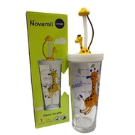 【Fun cup】 Luminarc 425ml Glass Cup Drinking Cup With Giraffe Straws(By Novamil)