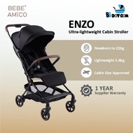 Bebe Amico Enzo Ultra Lighweight Cabin Friendly Newborn Baby Stroller ( 0 - 22kg )