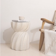 Center Table Coffee Cafe Style White Stone Pattern Model H111
