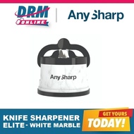 Official Distributor | NEW! AnySharp Safer Hands-Free Knife Sharpener, Elite - White Marble