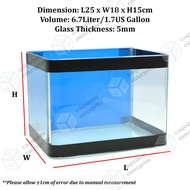 Curve Glass Aquarium Tank Fish Tank With Glass Cover | nano tank aquarium fish tank fish aquarium akuarium kaca mini 鱼缸