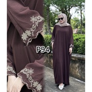 DRESS JUBAH SULAM TEBAL FREE SIZE -PLUS SIZE