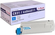 SLIKIA 1 Pack Cyan 44844511 Compatible C831 Toner Cartridge, Replacement for OKI C831 (44844511) - C