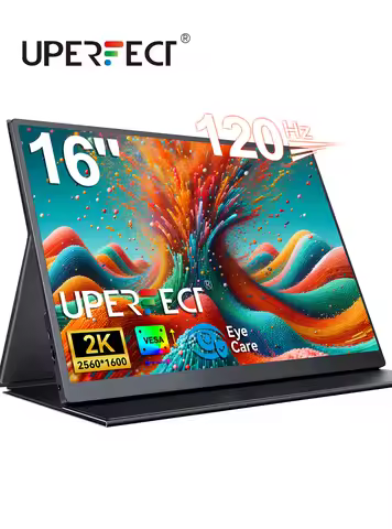 UPERFECT 2.5K 120Hz Portable Gaming Monitor 16" QHD 100% sRGB FreeSync HDR Matte IPS Eye Care Extern