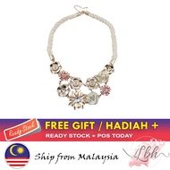 [LBH] Multicolor Flowers Alloy Short Rope Necklace 54cm 项链 Rantai - NL222