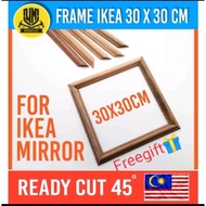 1SET FRAME KAYU untuk cermin iKEA saiz 30x30cm,grand mirror,Wainscoting,frame kayu siap potong.wood moulding
