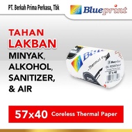 Kertas Struk Thermal Tahan Lakban Tahan Minyak dan Tebal | Uk. 57 x 40 mm | BLUEPRINT | Kertas Kasir | Kertas Toll | Karcis | Termurah | COD | ECLOON Online |