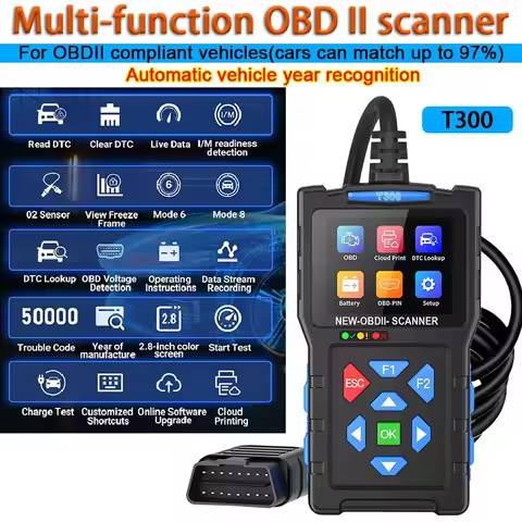 OBD2 Car Scanner Diagnostic Tool Check Engine Fault Code Reader Mode 6,Mode 8 & I/M 24-inch Screen D