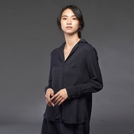 黑藍色西裝領背部大活摺襯衫-日本製布料